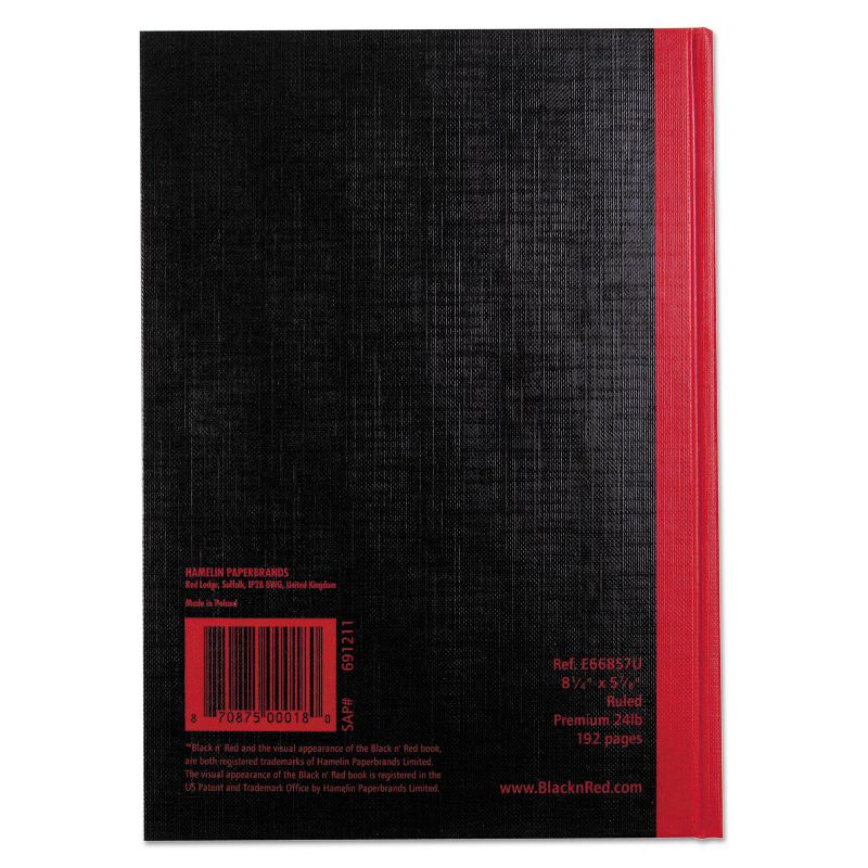 Black n' Red Casebound Notebook Legal Rule 8 1/4 x 5 5/8 White 96 Sheets E66857