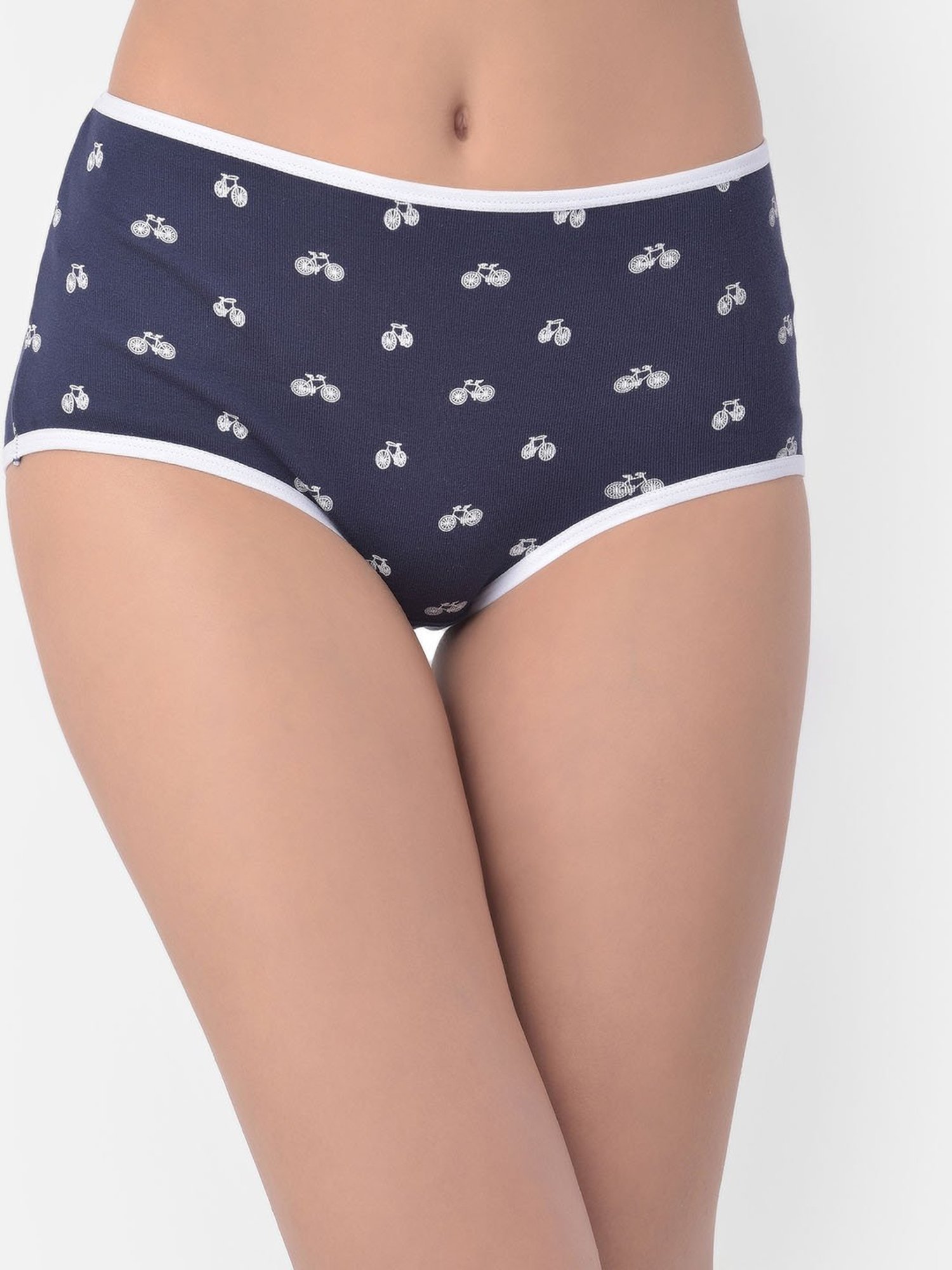 Clovia Navy Printed Hipster Panty