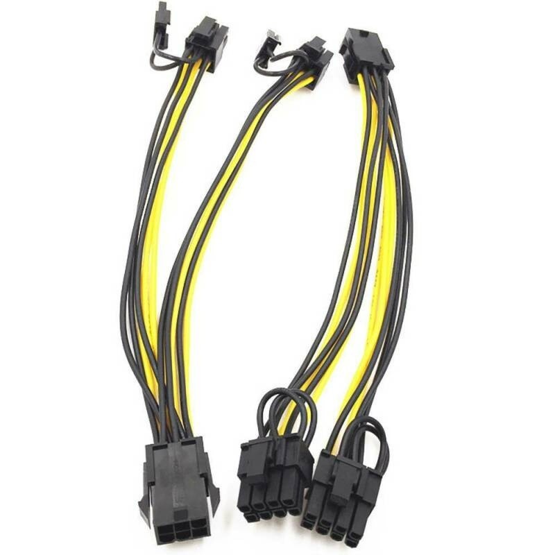 6 Pin to Dual 8 Pin PCIe Adapter Power Cables, 6 Pin to Dual PCIe 8 Pin (6+2) Graphics Card PCI Express Power Adapter Y-Splitter Extension Video Card Converter Cable, 1PCS