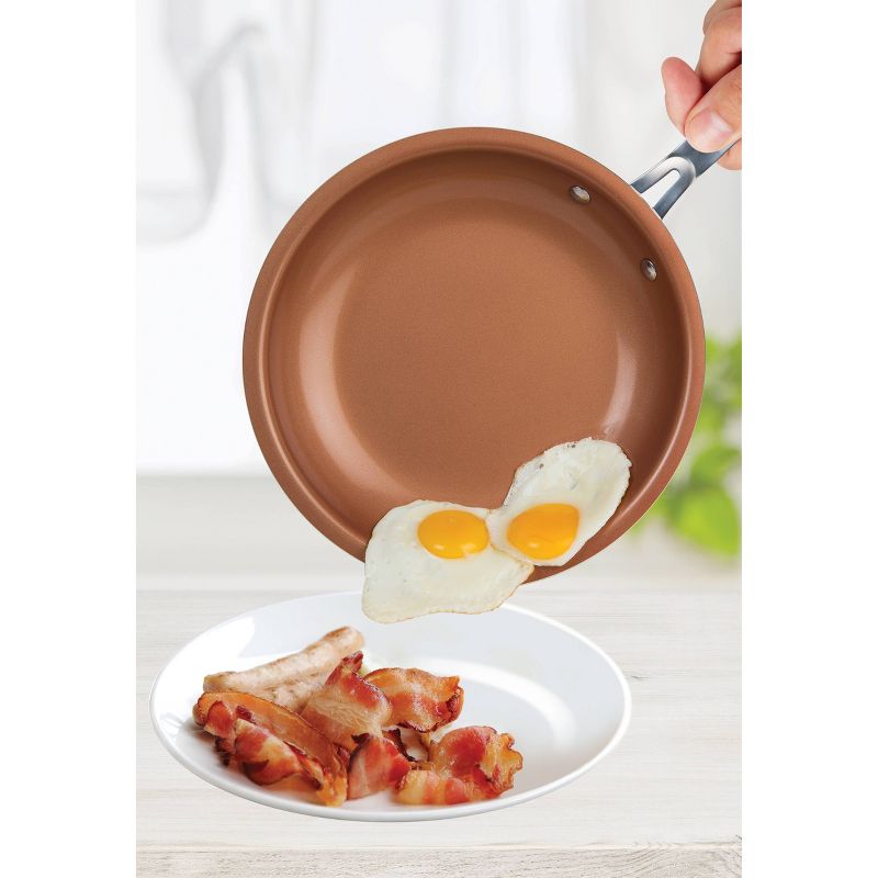 MasterPan 12" Copper Tone Ceramic Non-Stick Fry Pan
