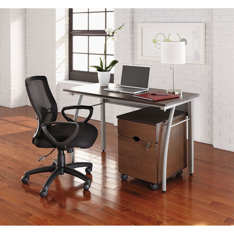 Linea Italia Trento Line Rectangular Desk 47-1/4w x 23-5/8d x 29-1/2h Mocha/Gray TR733MOC