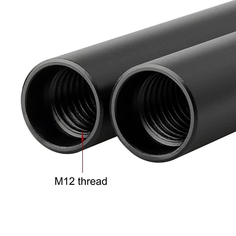 15mm Rod 16 Inch 40CM Long for Shoulder Rig Rod Support System Black Aluminum Alloy Pack of 2171