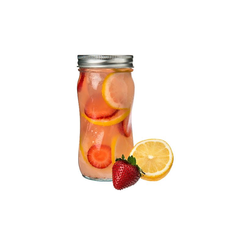 Ball 4ct Collection Elite Spiral Glass Mason Jar with Lid and Band - Regular Mouth