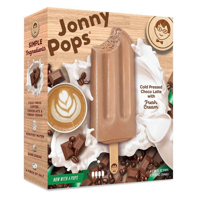 JonnyPops Cold Press Coffee Chocolate & Cream Frozen Bars - 4pk/8.25oz