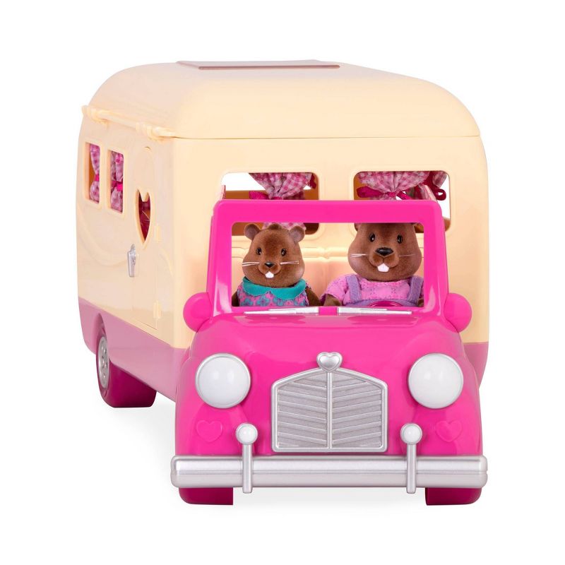Li'l Woodzeez Camper Playset with Pink Toy Car 40pc - Happy Camper