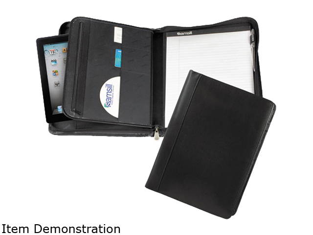 Samsill Corporation SAM70730 Zipper Pad Holder- Ltr.- Expandable Pocket- Card-Pen Holder- BK