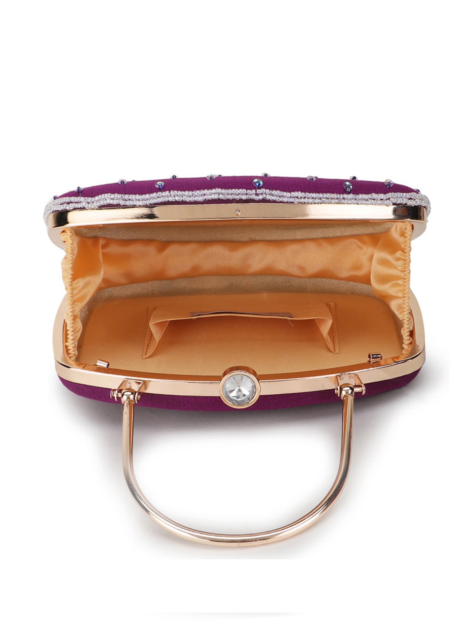 Spice Art Purple Embroidered Medium Clutch