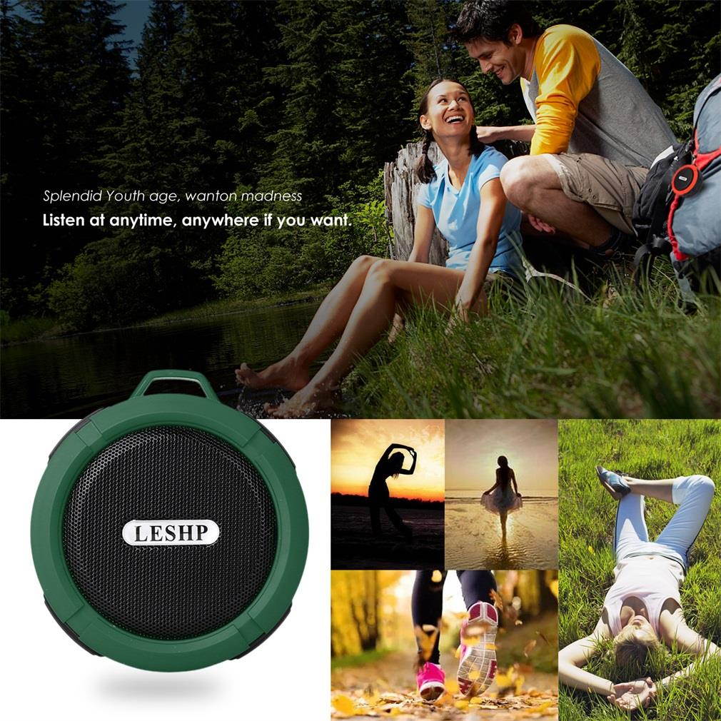 LESHP C6  Wireless Bluetooth Speaker With Calls Handsfree and Suction Cup