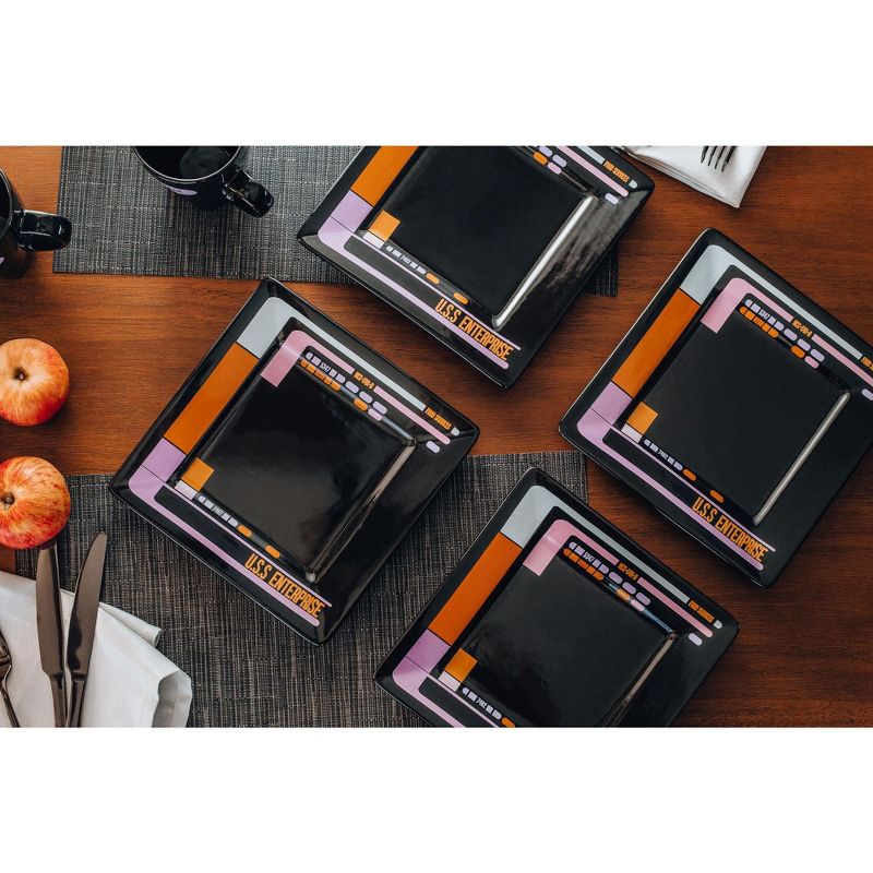 Robe Factory LLC Star Trek: The Next Generation LCARS Interface 16-Piece Ceramic Dinnerware Set