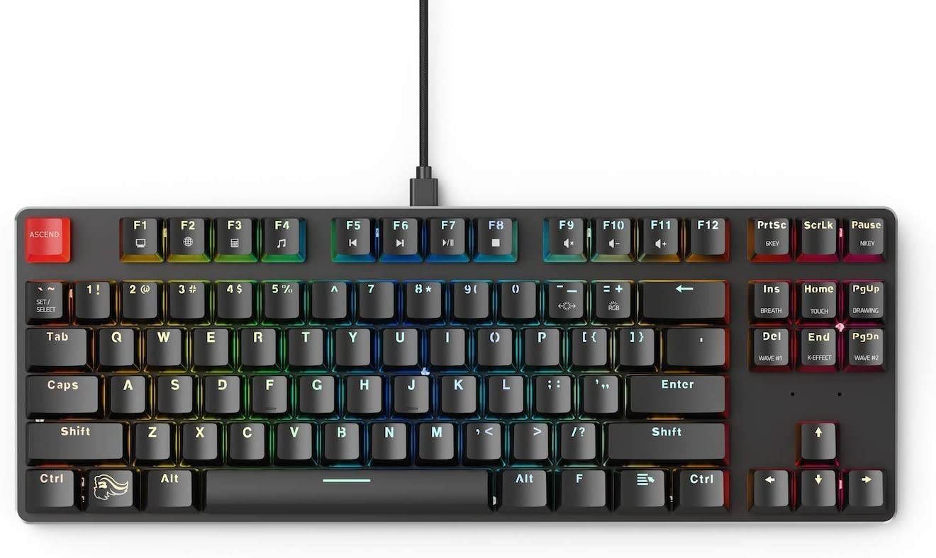 Glorious Modular Mechanical Gaming Keyboard - TENKEYLESS (87 Key) - RGB LED Backlit, Brown Switches, Hot Swap Switches (GMMK-TKL-BRN)