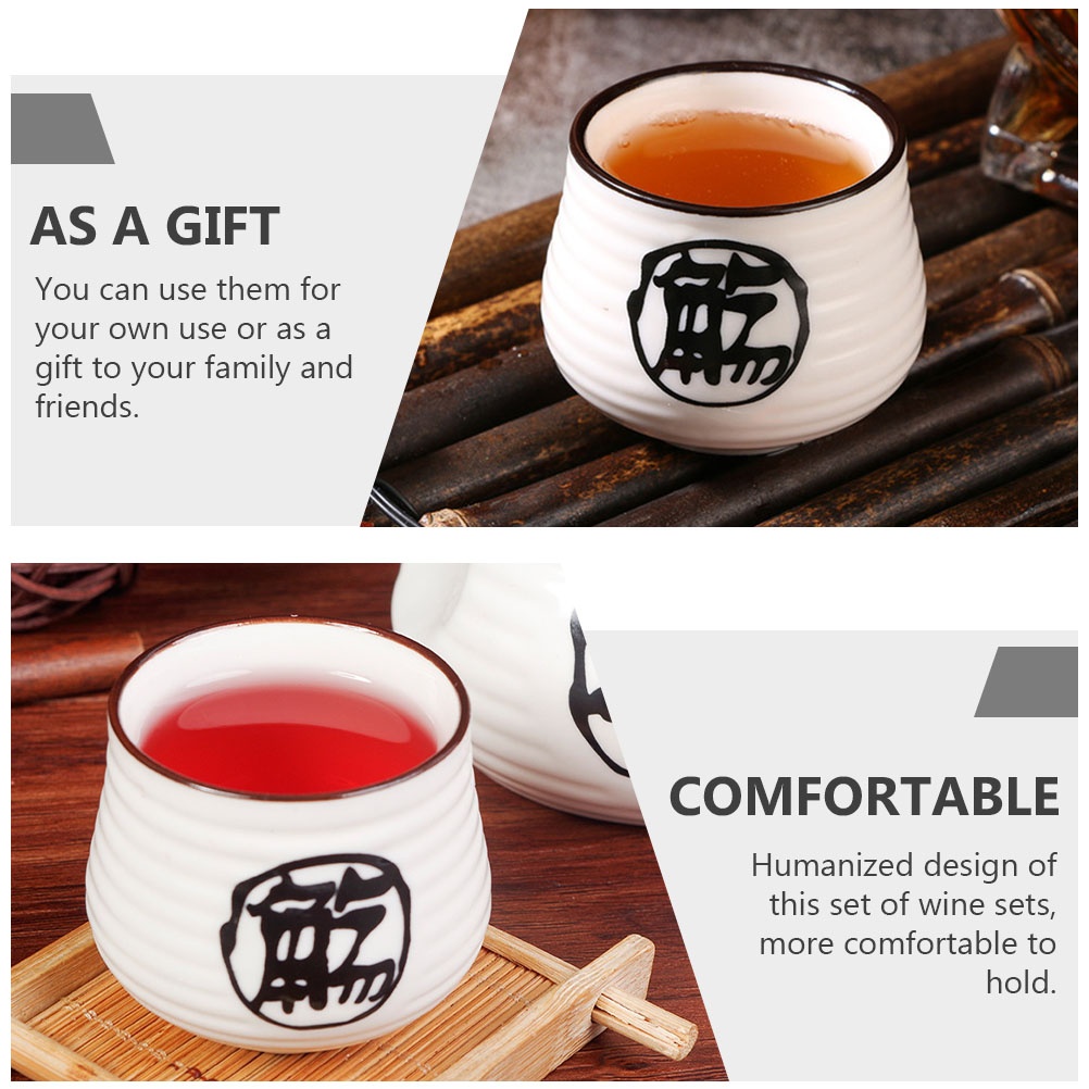 1 Set Japanese Style Sake Pot Wine Cup Kit Chic Ceramic Sake Pot Wine Cup Kit Sake Bottle Wine Cup Set Elegant Japanese-type Wine Sets Set for Kitchen