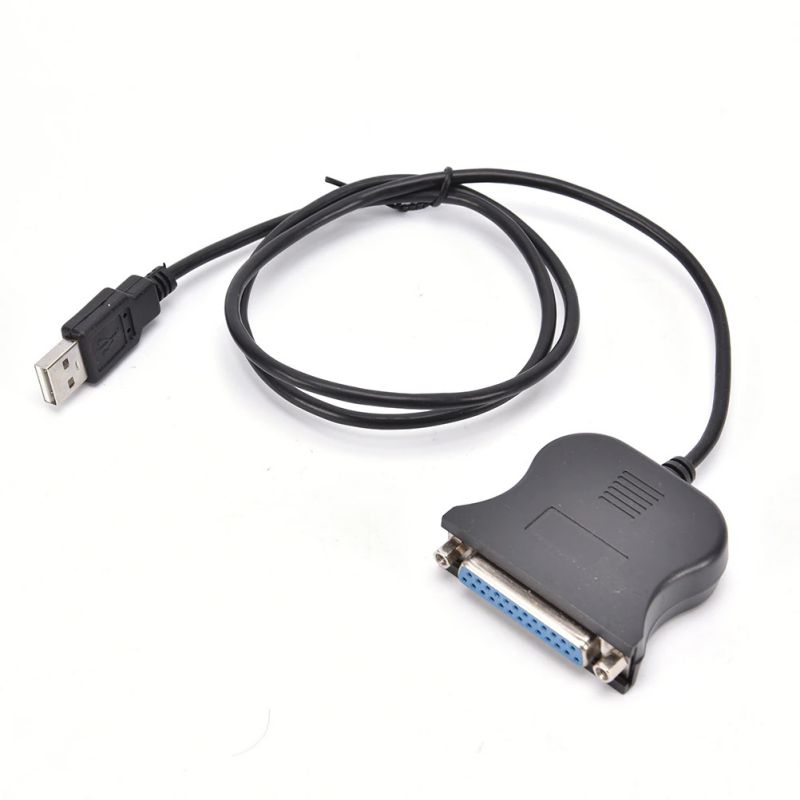 USB 1.1 To DB25 Female Port Print Converter Cable LPT Bi-directional Parallel Interface Adapter Cable 25Pin Printer Cable Black