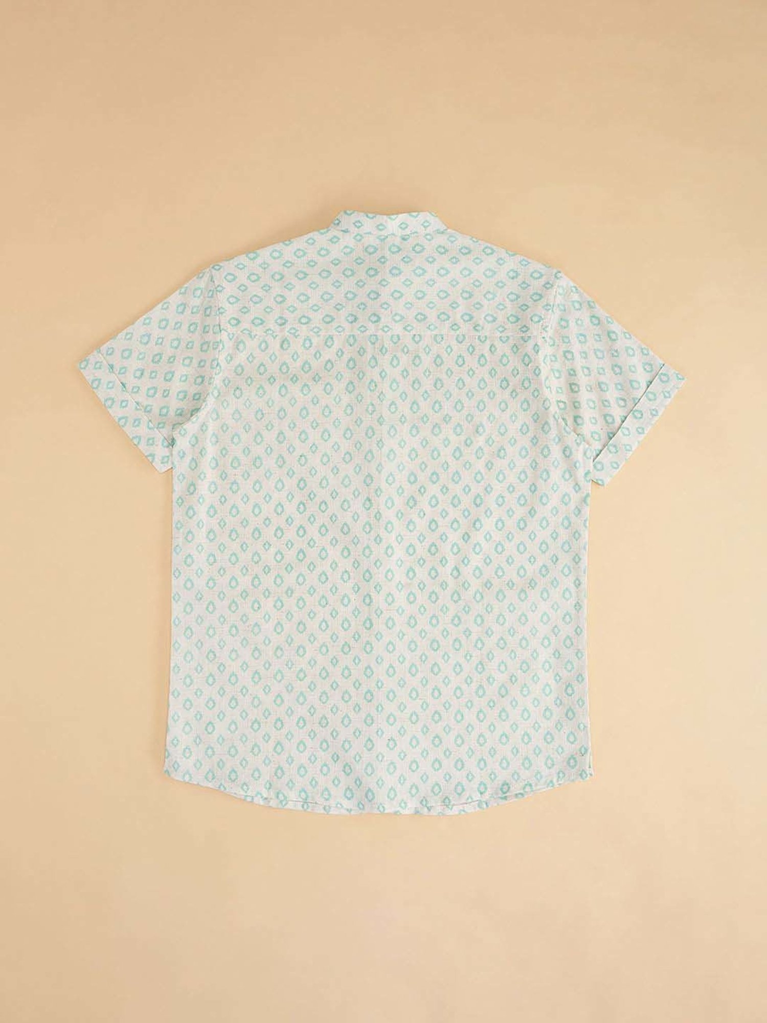 Indus Route by Pantaloons Kids Snow White Cotton Printed Shirt