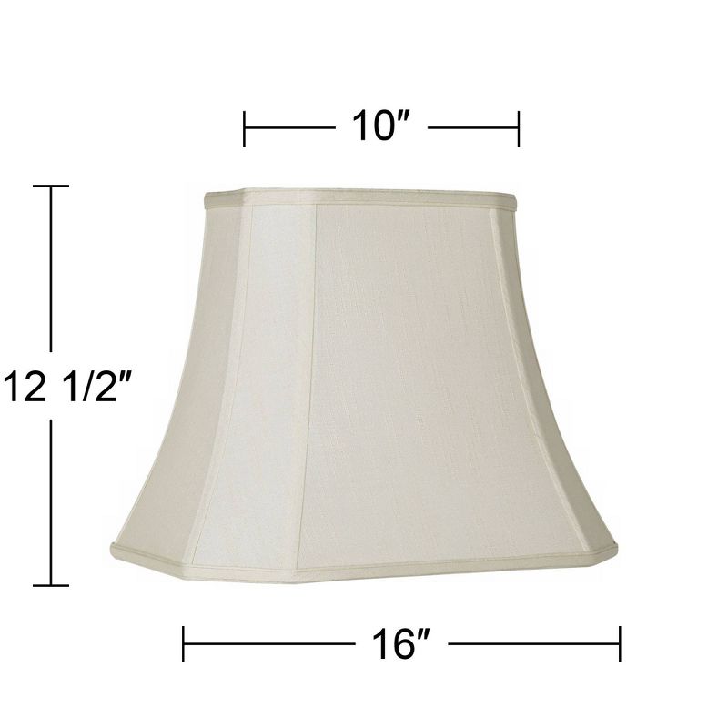 Imperial Shade Creme Medium Rectangle Cut Corner Lamp Shade 10" Wide x 7" Deep at Top and 16" Wide x 12" Deep at Bot and 13" Slant x 12.5" H (Spider)