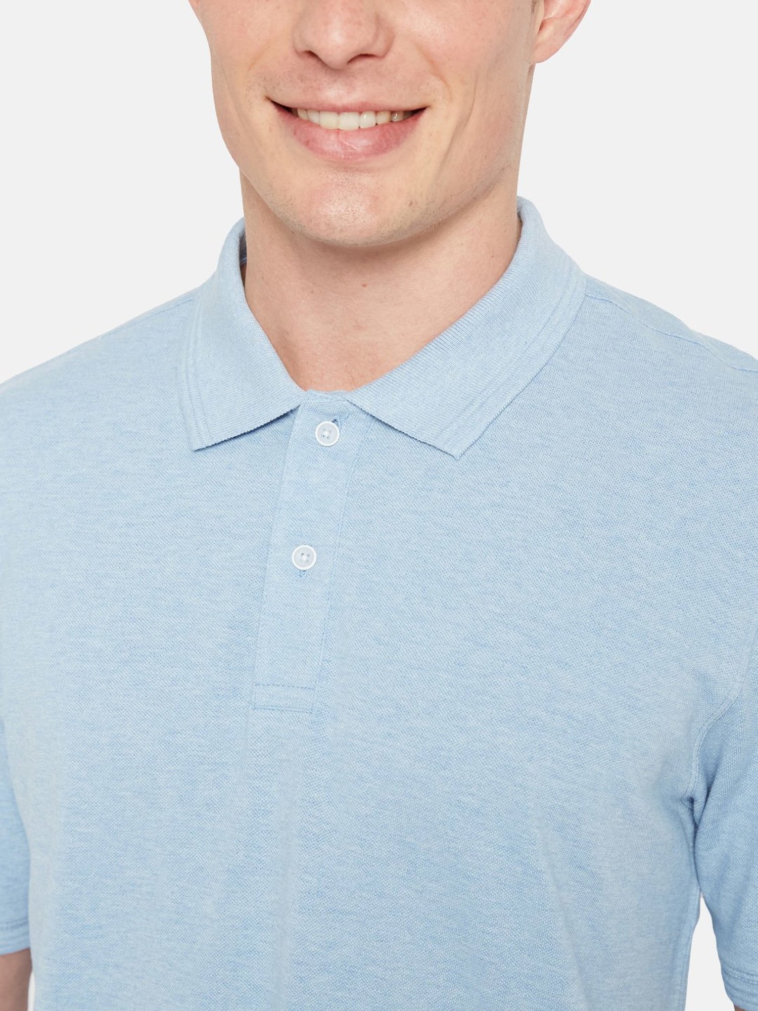 Octave Sky Blue Regular Fit Polo T-Shirt