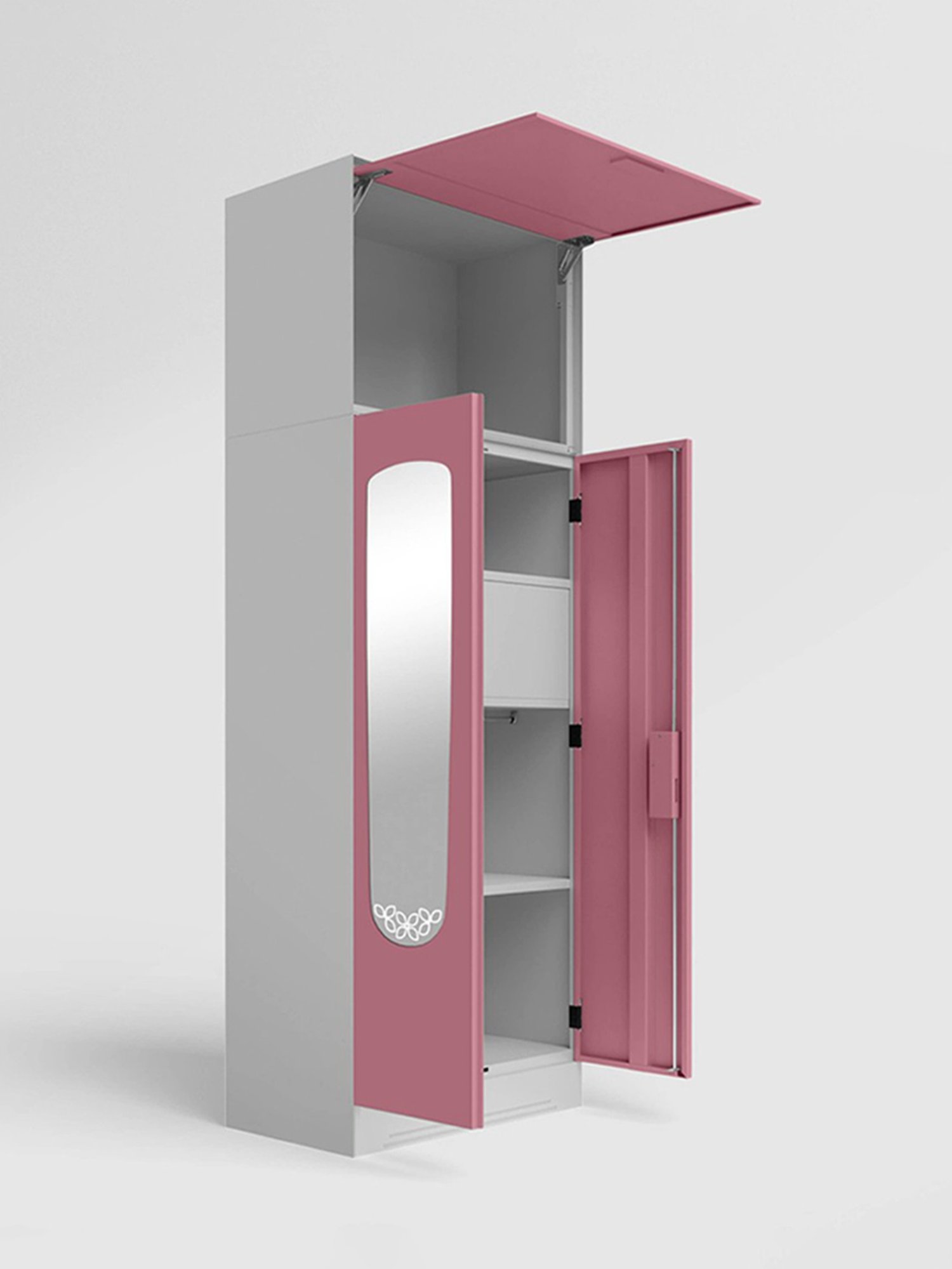 Godrej Interio Ewa Brown Engineered Wood 4 Door Wardrobe