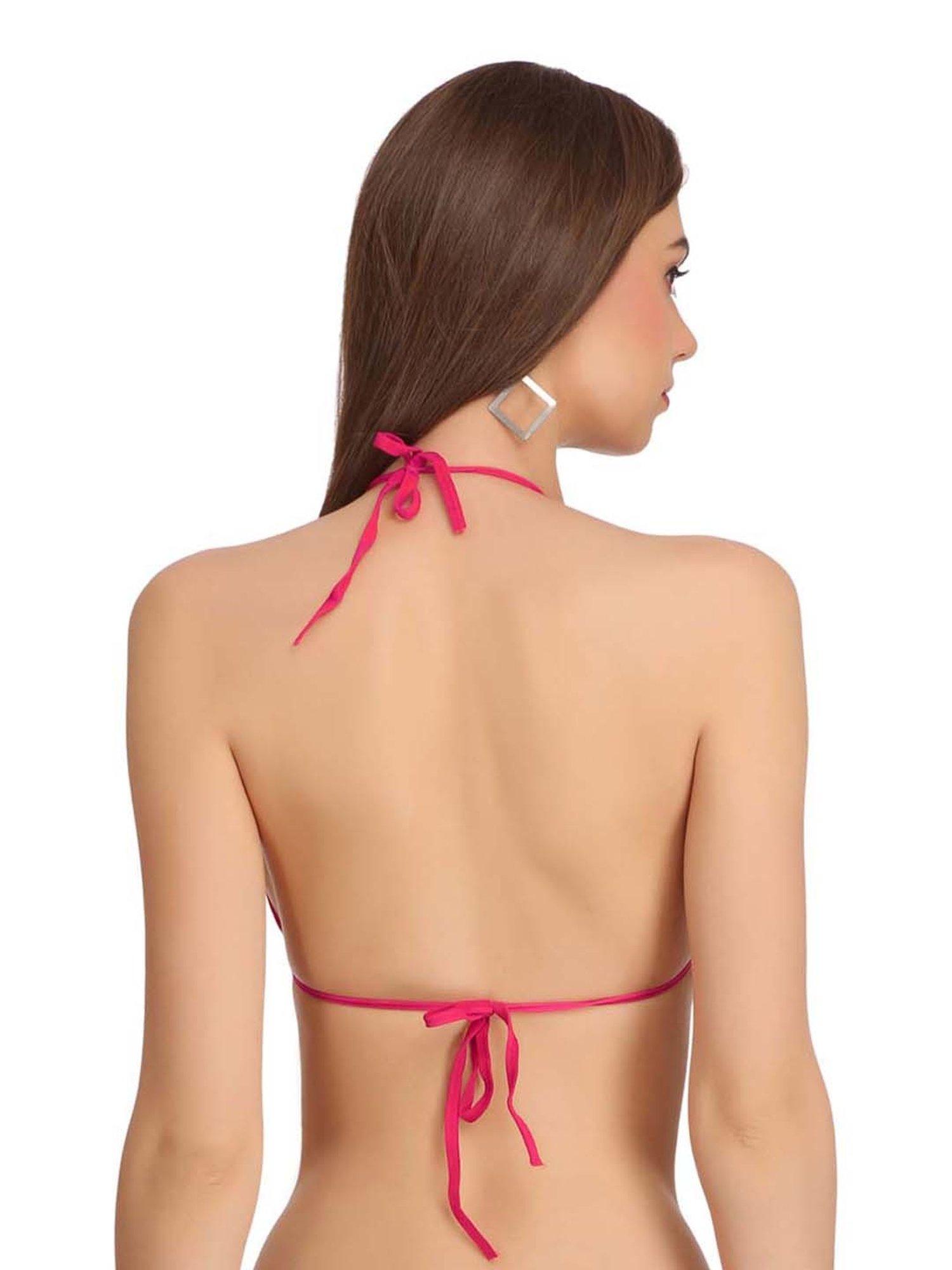 AROUSY Pink Cotton Backless Bra