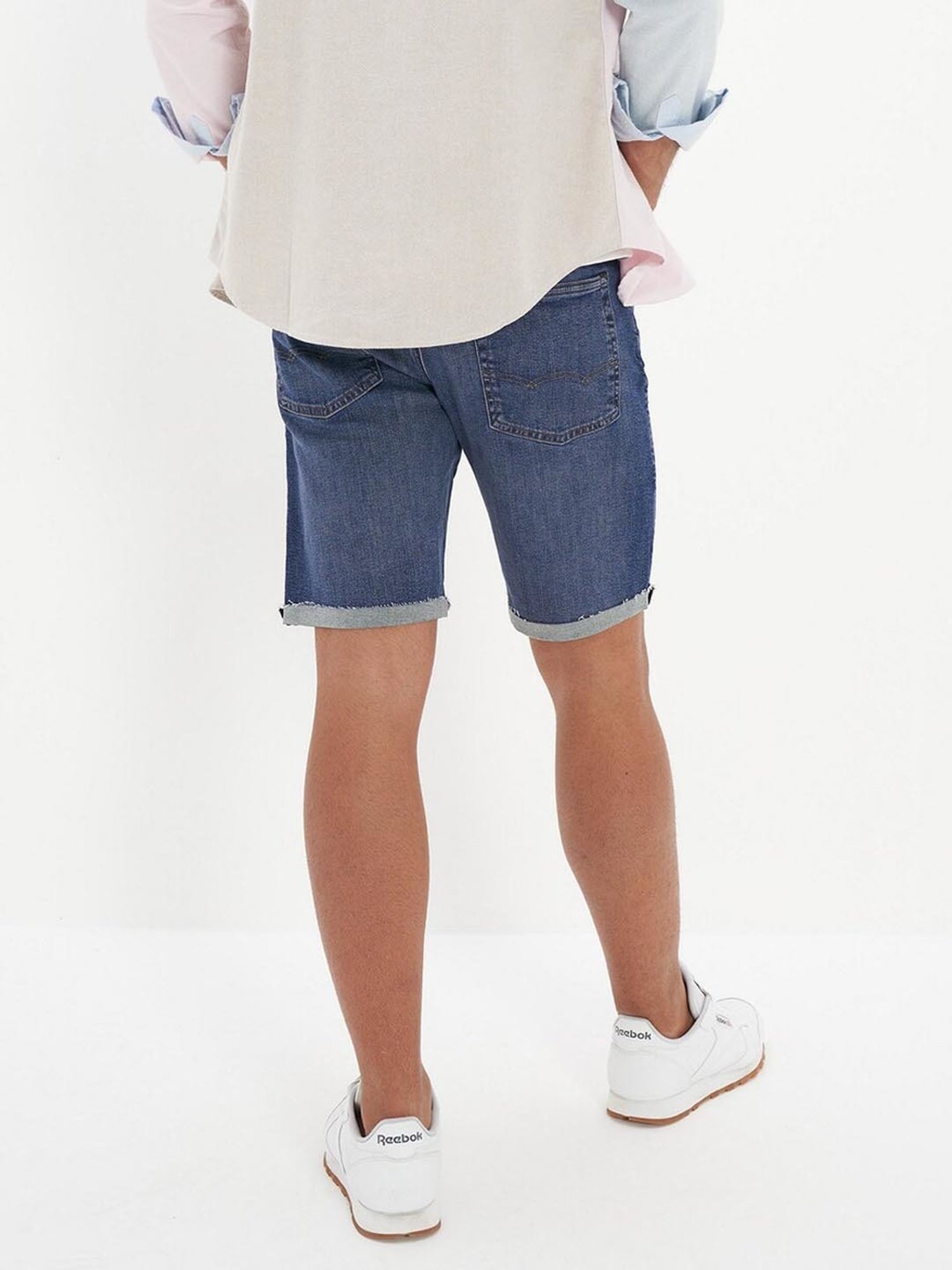 American Eagle Blue Cotton Regular Fit Denim Shorts