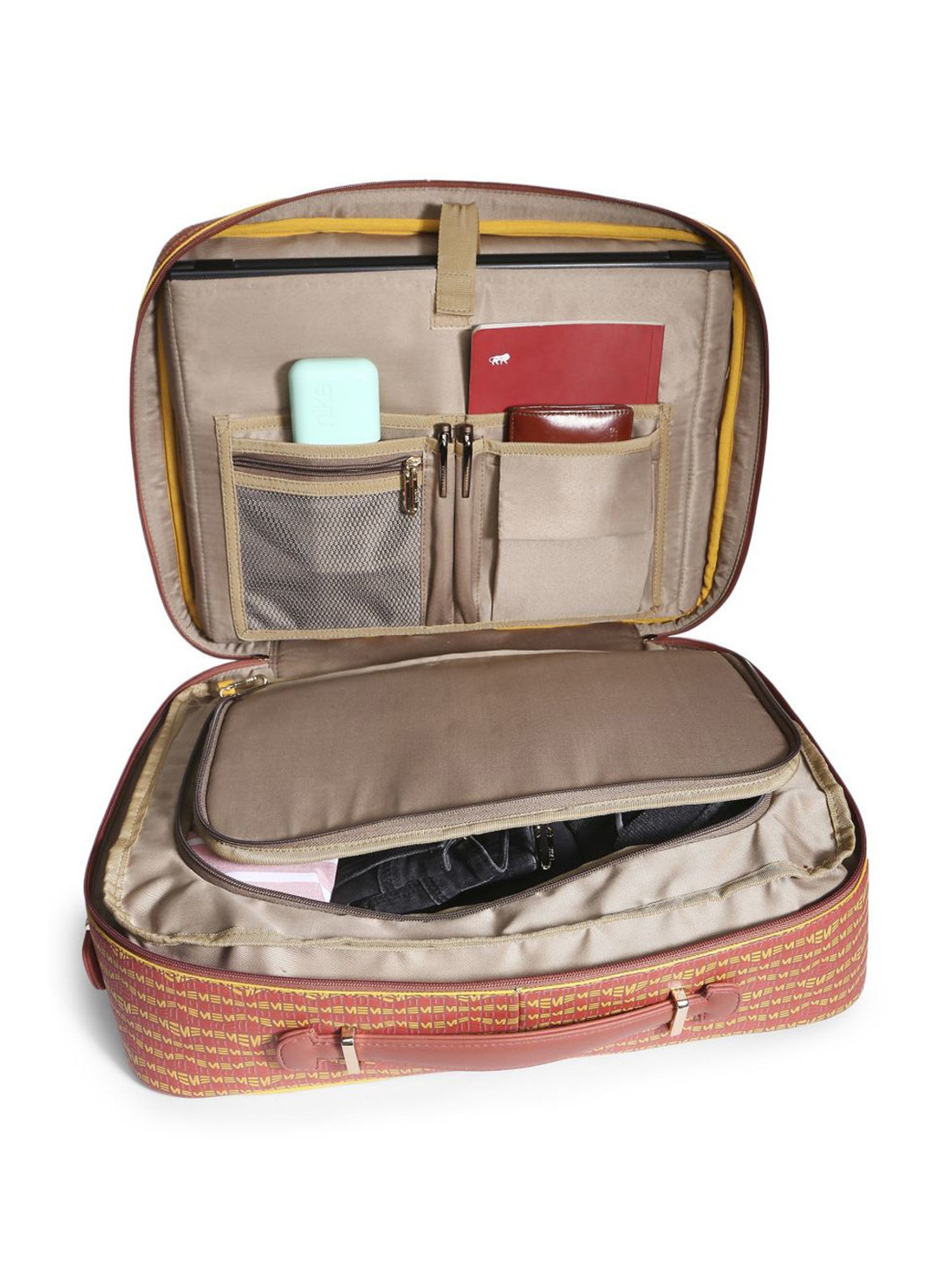 Eume Dragonfly Hot Sauce Red Leather Printed Backpack