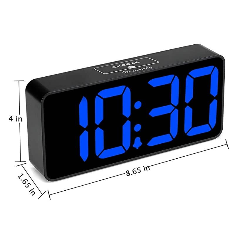 Large Digital Alarm Clock for Visually Impaired - 8.9 Inches Large Digital Clock for Bedroom, Fully Adjustable Dimmer, Jumbo Number Display, USB Ports, 12/24H, Snooze, Adjustable Alarm Volume