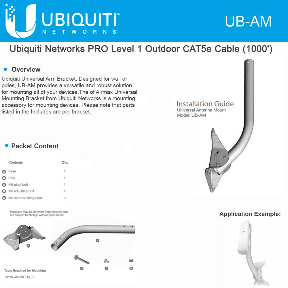 Ubiquiti Universal Antenna Mount UBAM