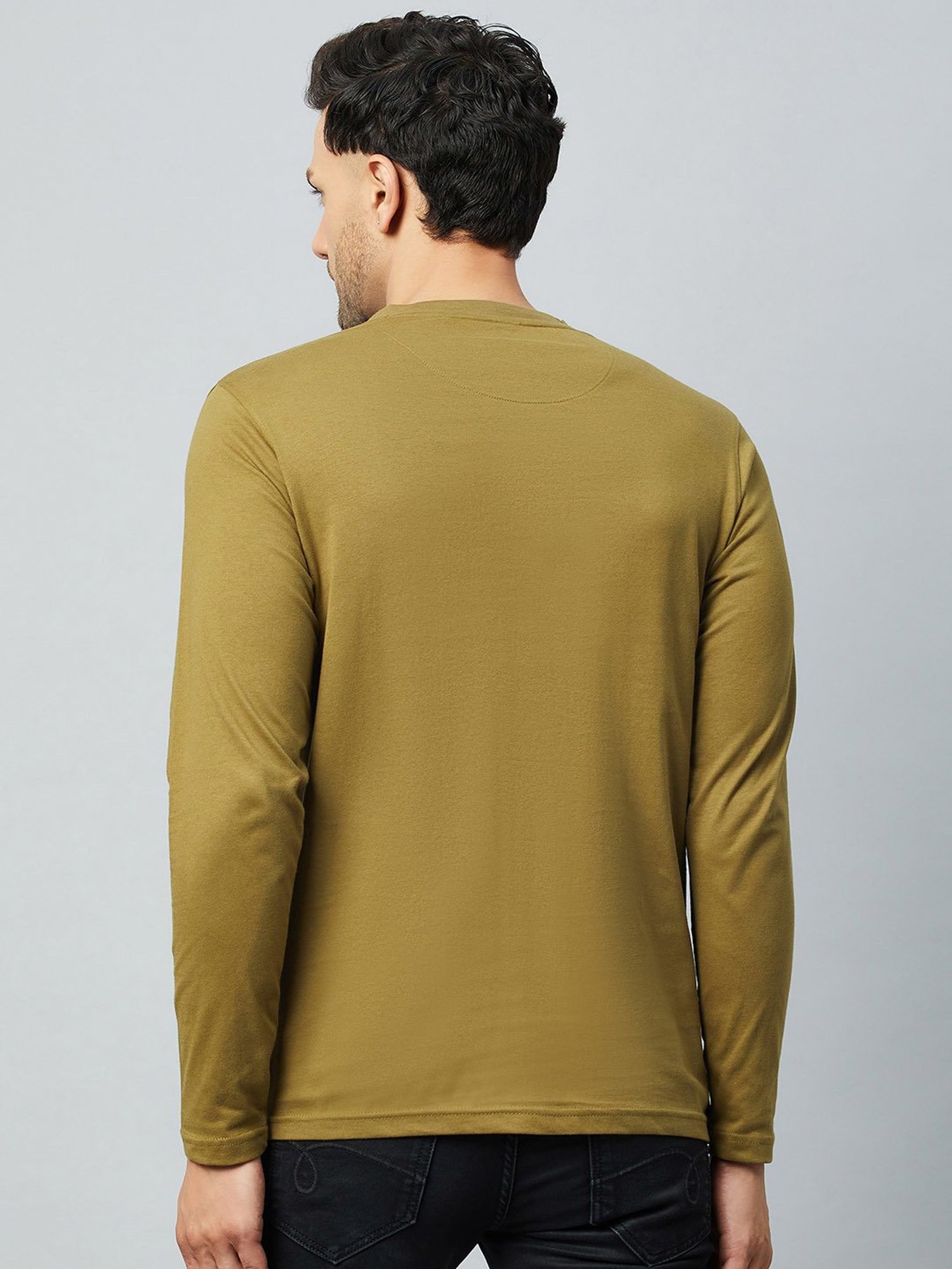 Club York Olive Regular Fit Henley T-Shirt