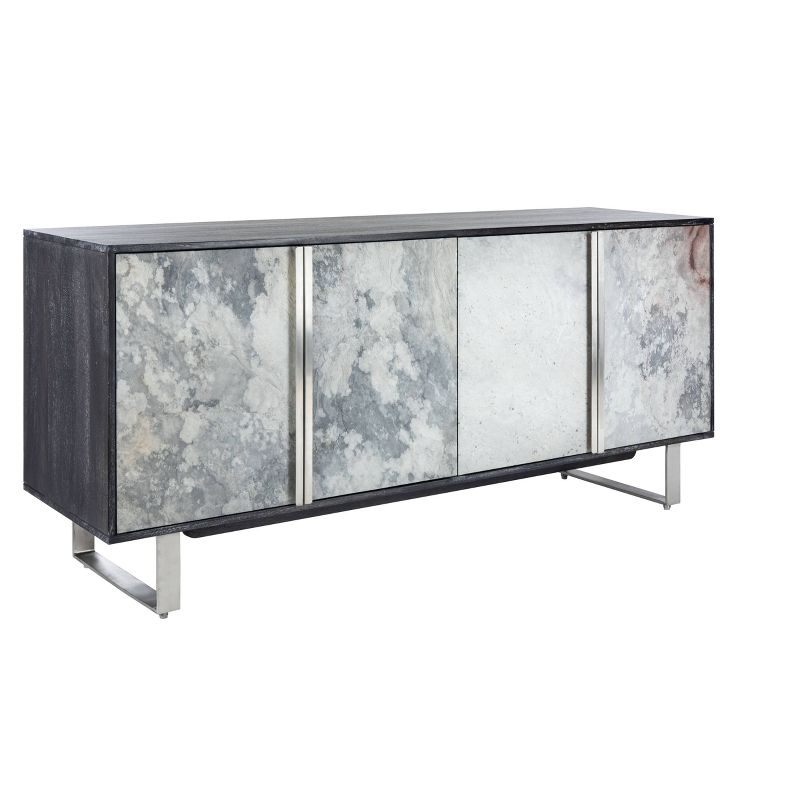 Drake Slate 4 Doors Sideboard Black - Safavieh