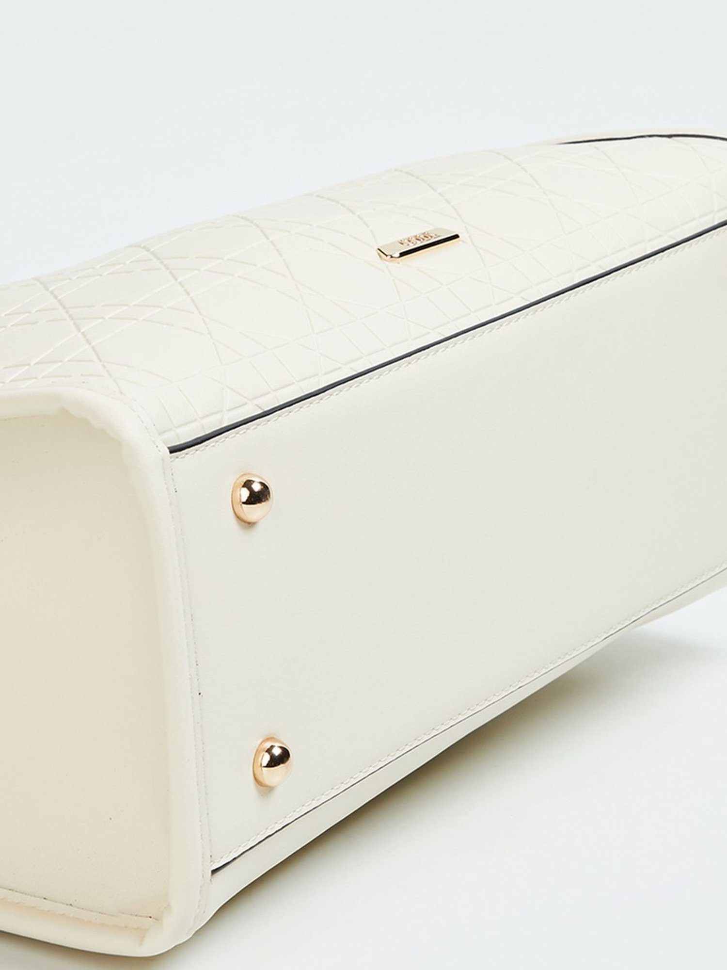 Code by Lifestyle White Textured Tote Bag