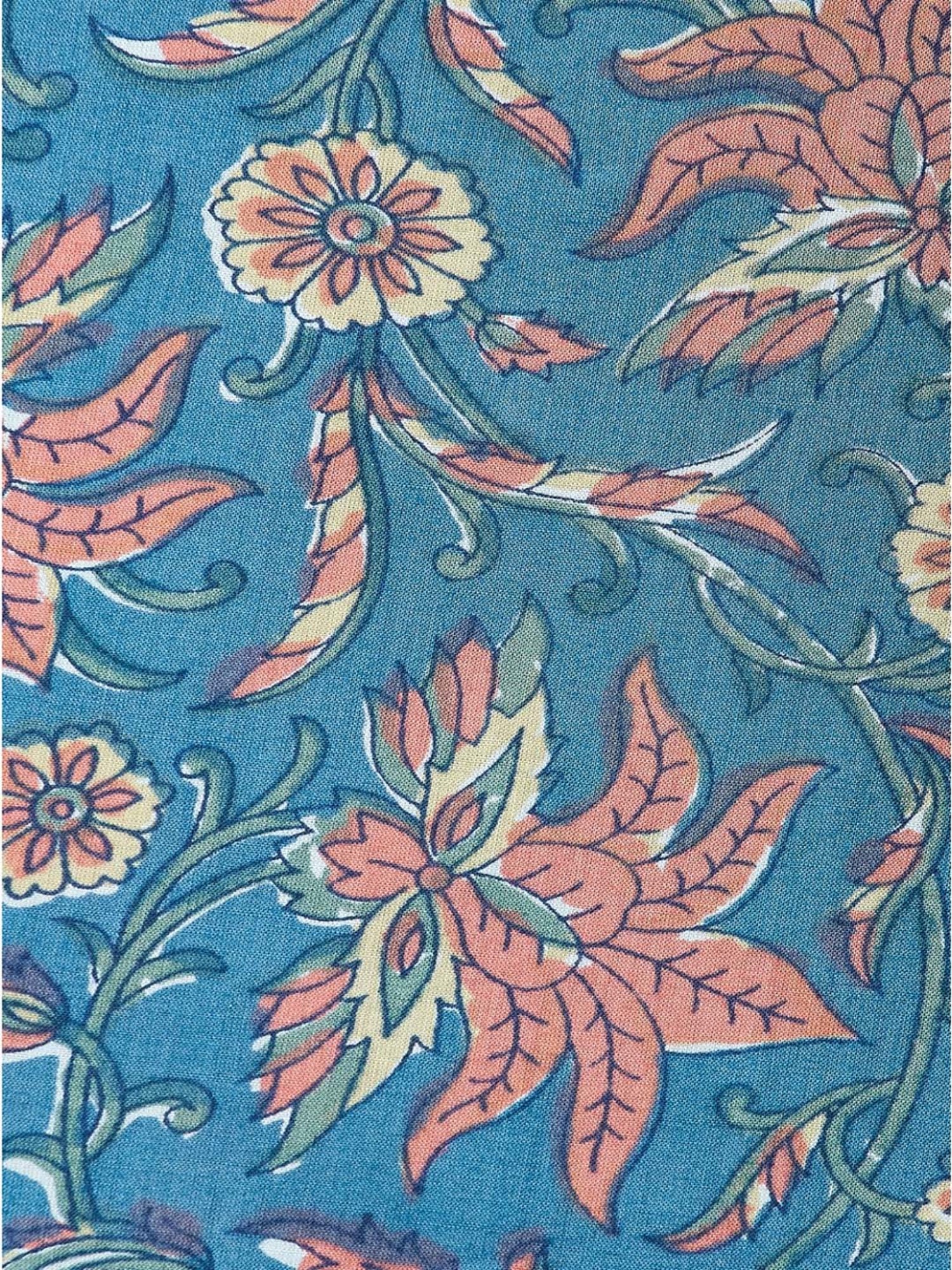 Rangmanch by Pantaloons Blue Cotton Floral Print Kurta Palazzo Set