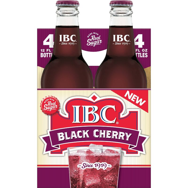 IBC Black Cherry Made with Sugar - 4pk/12 fl oz Glass Bottles