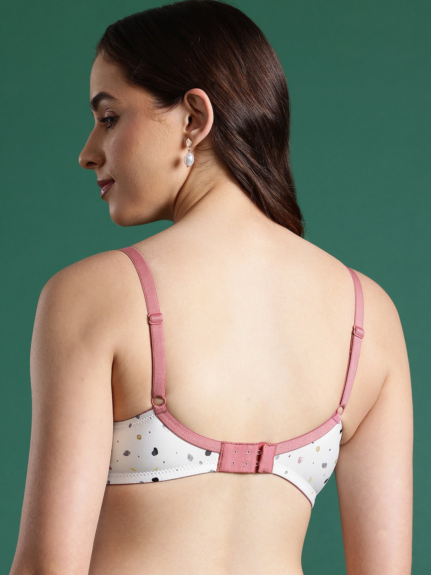 Leading Lady Off White Printed Full Coverage T-Shirt Bra