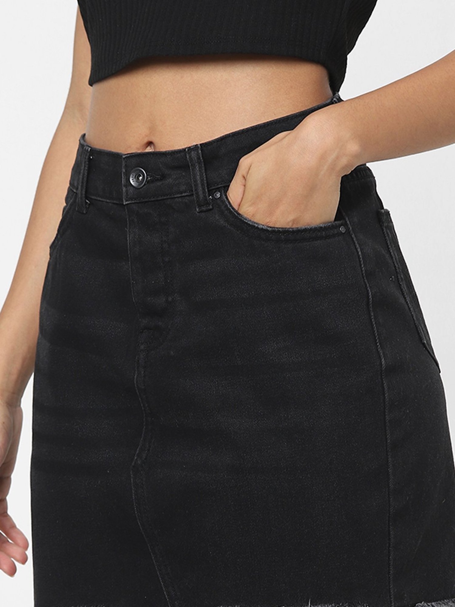 Only Black Mini Denim Skirt