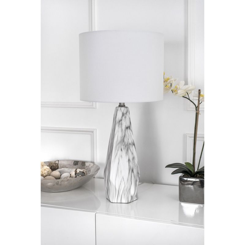 nuLOOM Stamford Ceramic 25" Table Lamp Lighting - Marble 25" H x 13" W x 13" D