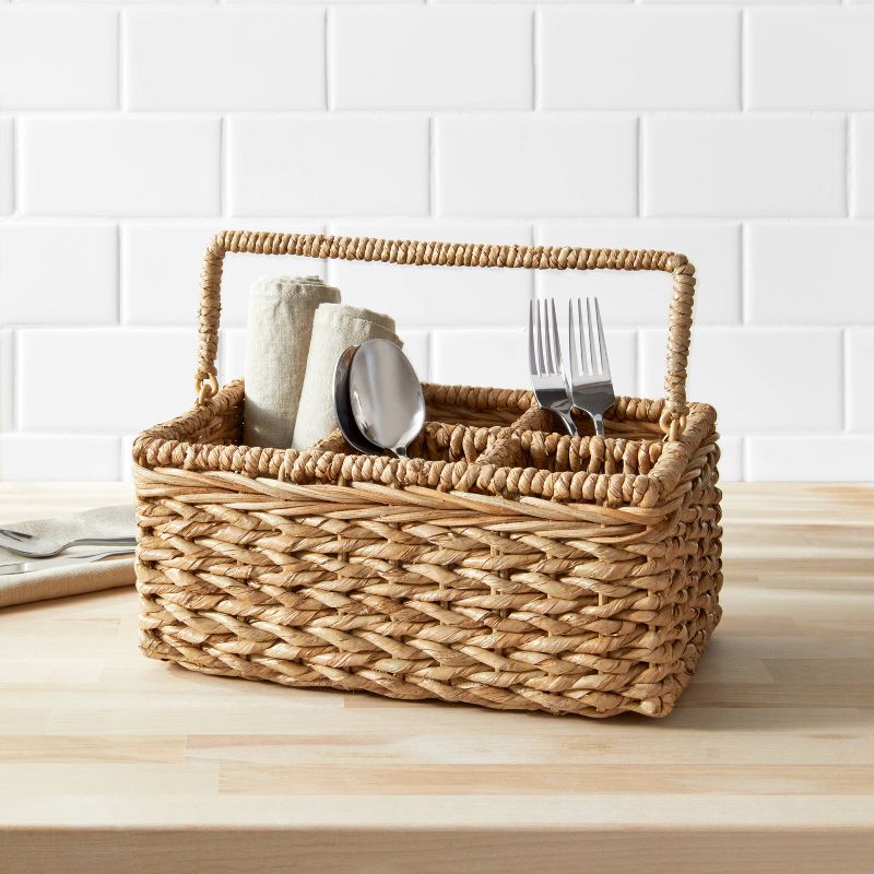 Chunky Seagrass Woven Utensil Caddy Beige - Threshold™