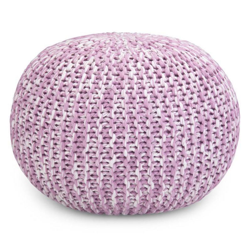 Sibley Hand Knit Round Pouf Lilac - Wyndenhal