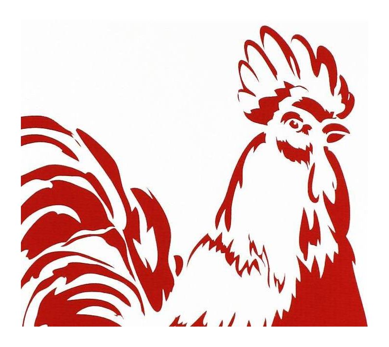 2pk Rooster Kitchen Towels Red - MU Kitchen
