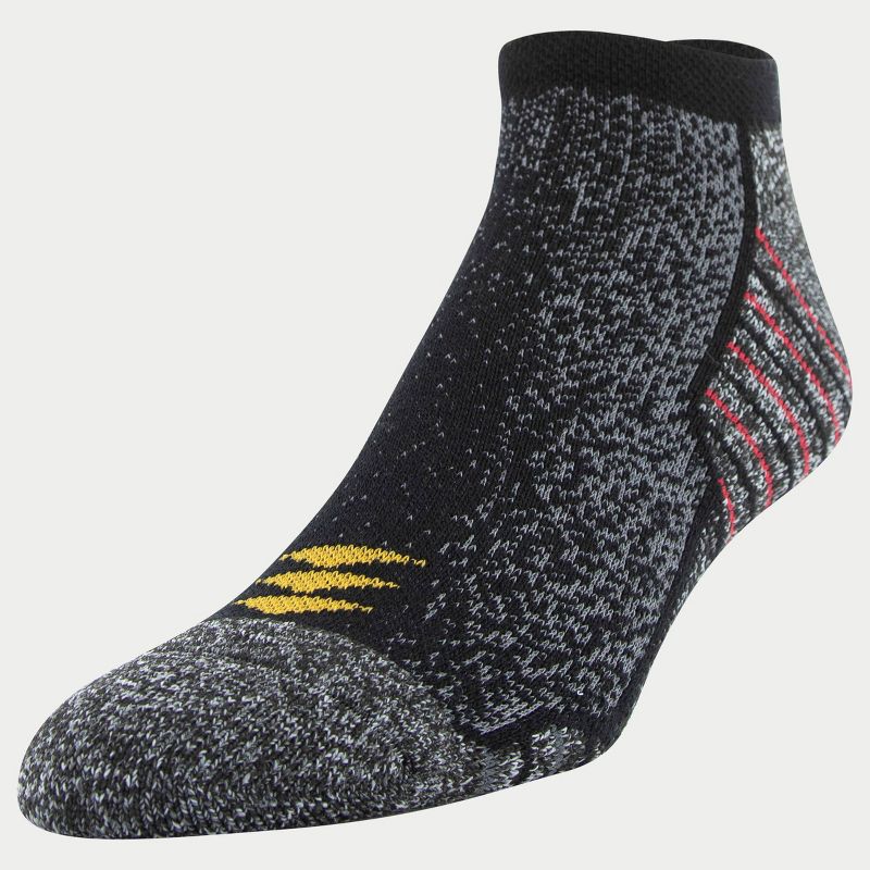 PowerSox Men's Sport 6pk Fade No Show Athletic Socks  - Black/Red 6-12.5