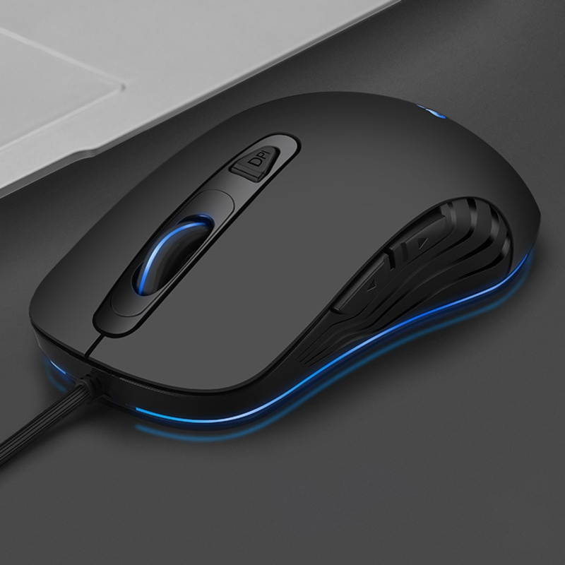 Q2 Universal 1600DPI Backlight Mute Wired Sensitive Gaming Mouse PC Accessory