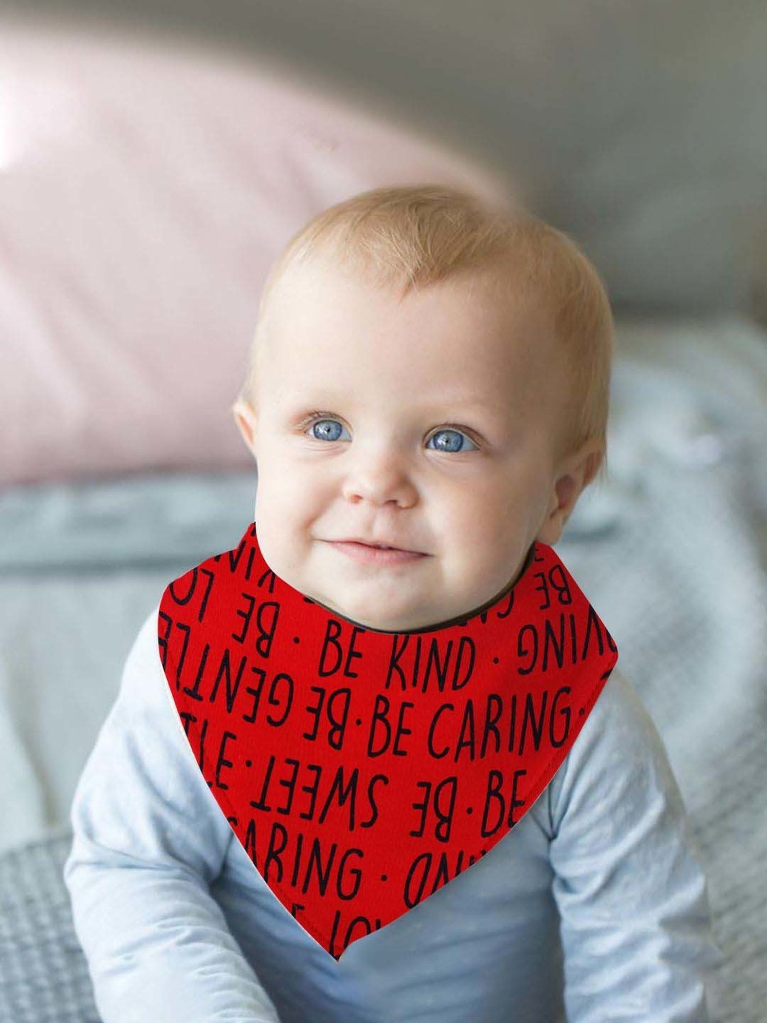 Baby Moo Kids Red & White Cotton Printed Bib (Pack of 3)
