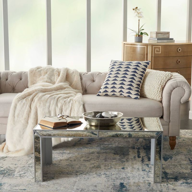 Life Styles Printed Triangles Oversize Square Throw Pillow Navy - Nourison