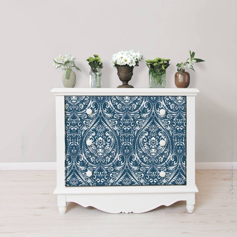 NuWallpaper Bohemian Damask Indigo Peel & Stick Wallpaper