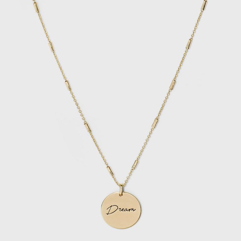 Beloved + Inspired Gold 'Dream' Disc Necklace - Gold