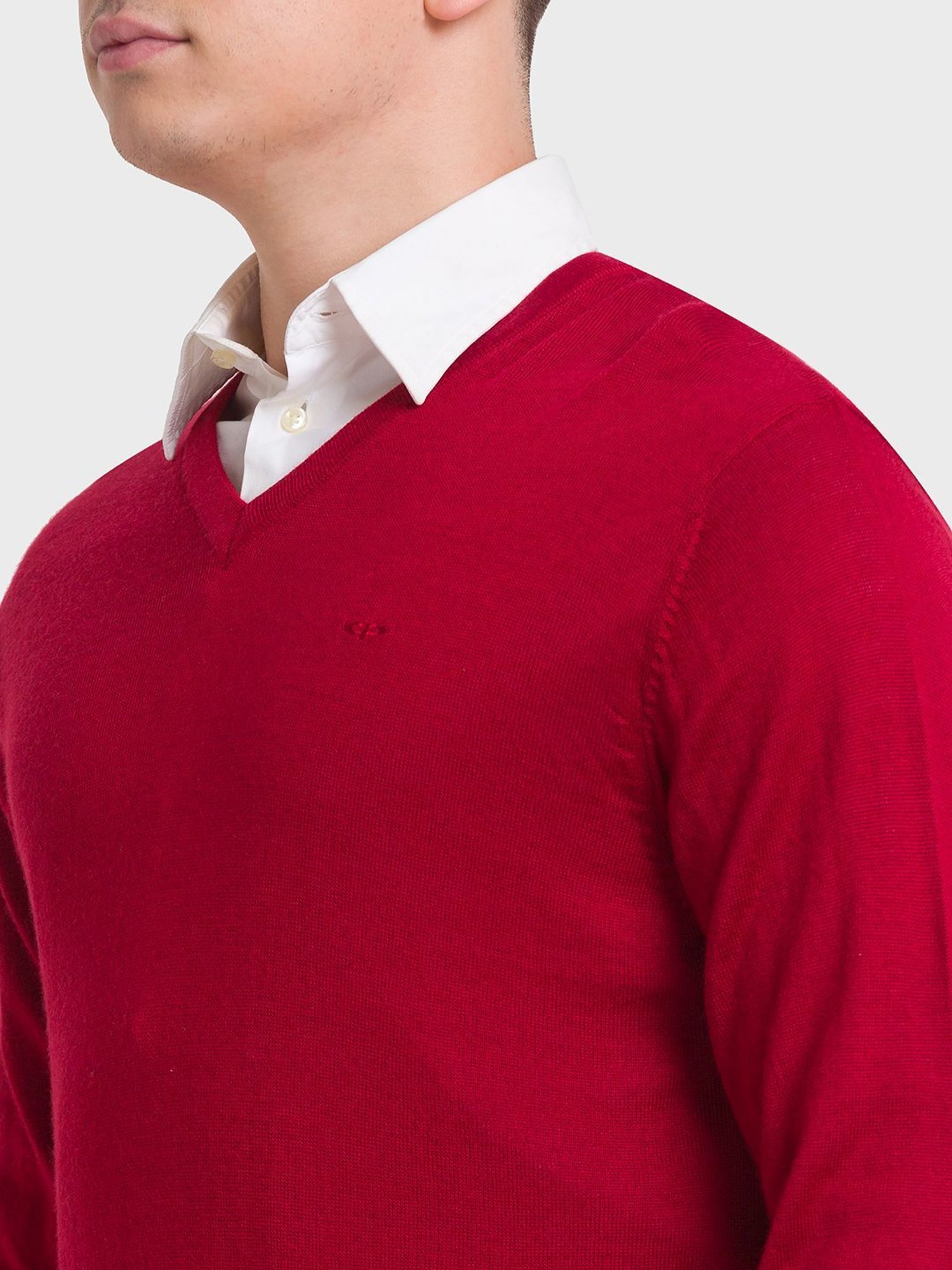 ColorPlus Red Tailored Fit Sweaters