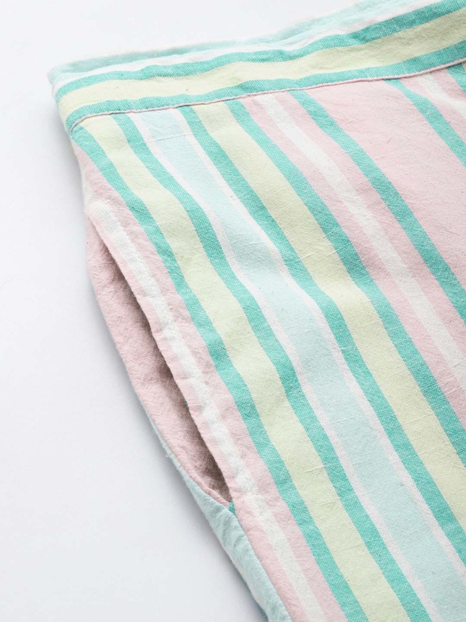 Clt.s Multicolored Cotton Striped Kurta Palazzo Set