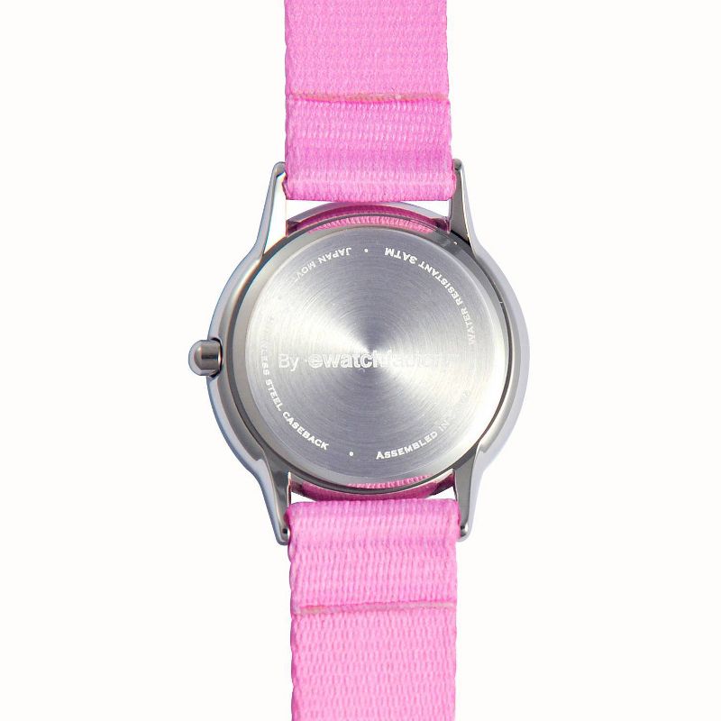 Disney Girls' Red Balloon Pretty Girl Monkey Stainless Steel Time Teacher Watch - Pink