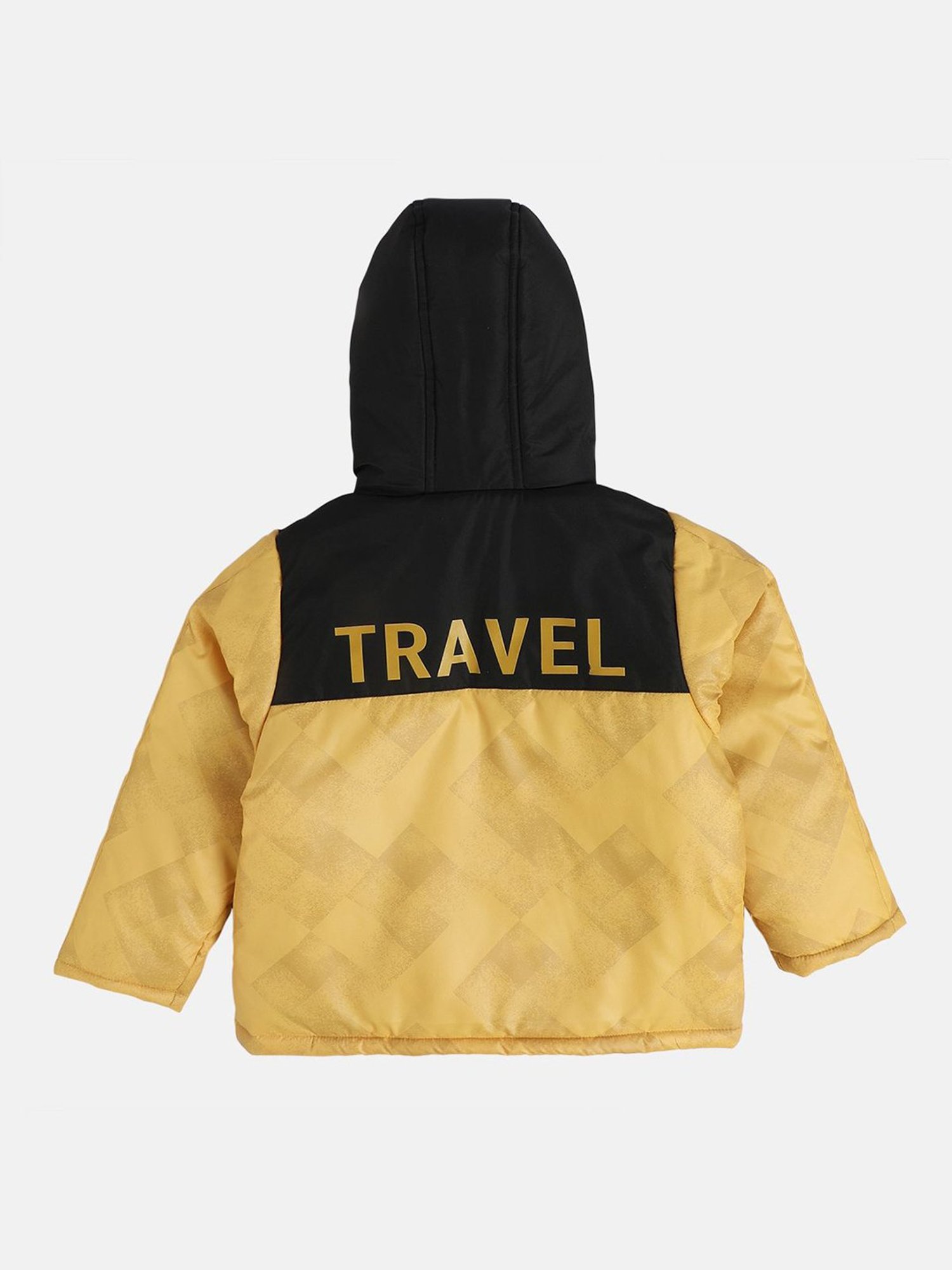 MINIKLUB Boys Yellow & Black Color Block Full Sleeves Jacket