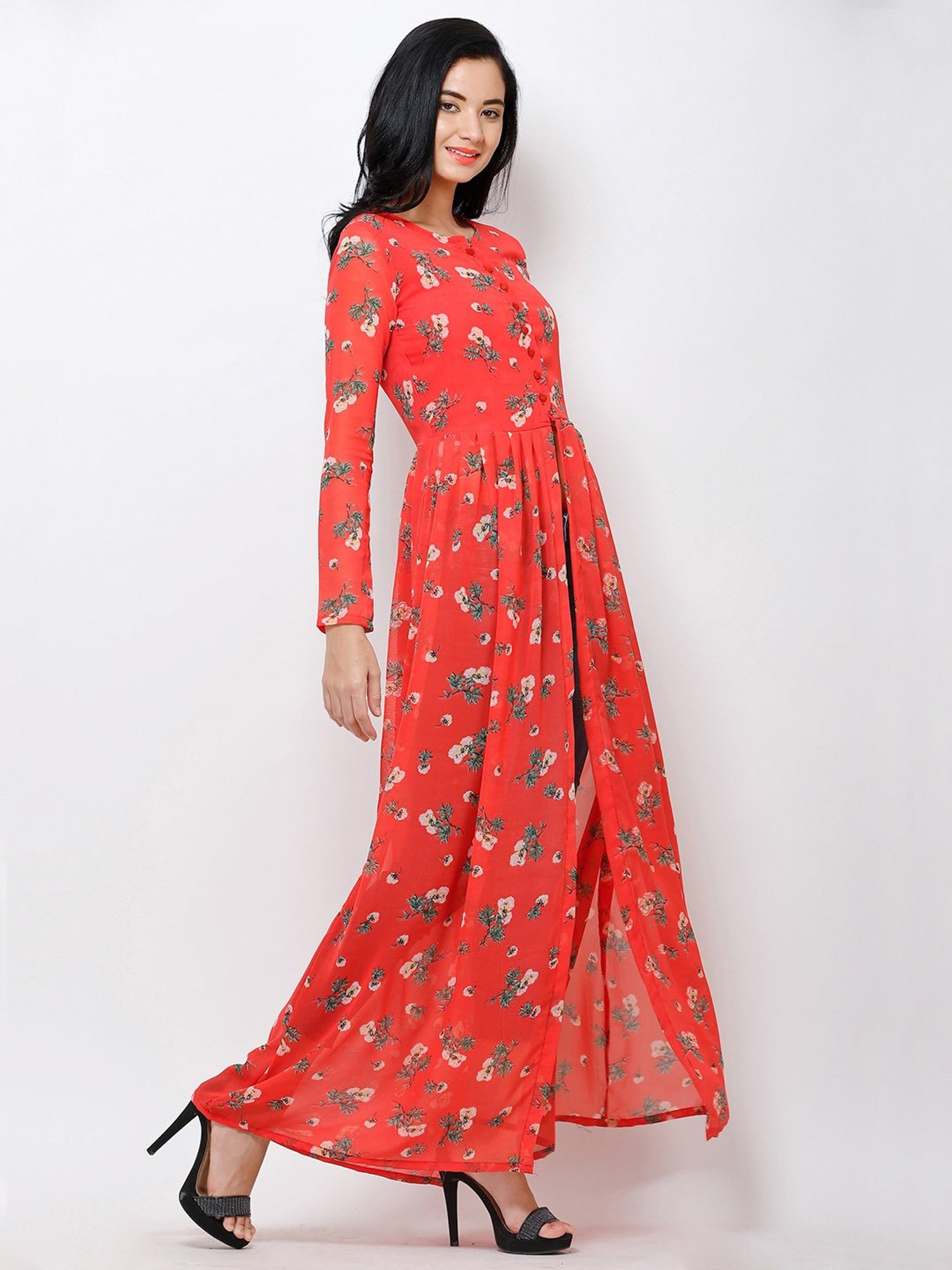 Cation Orange Floral Print Tunic