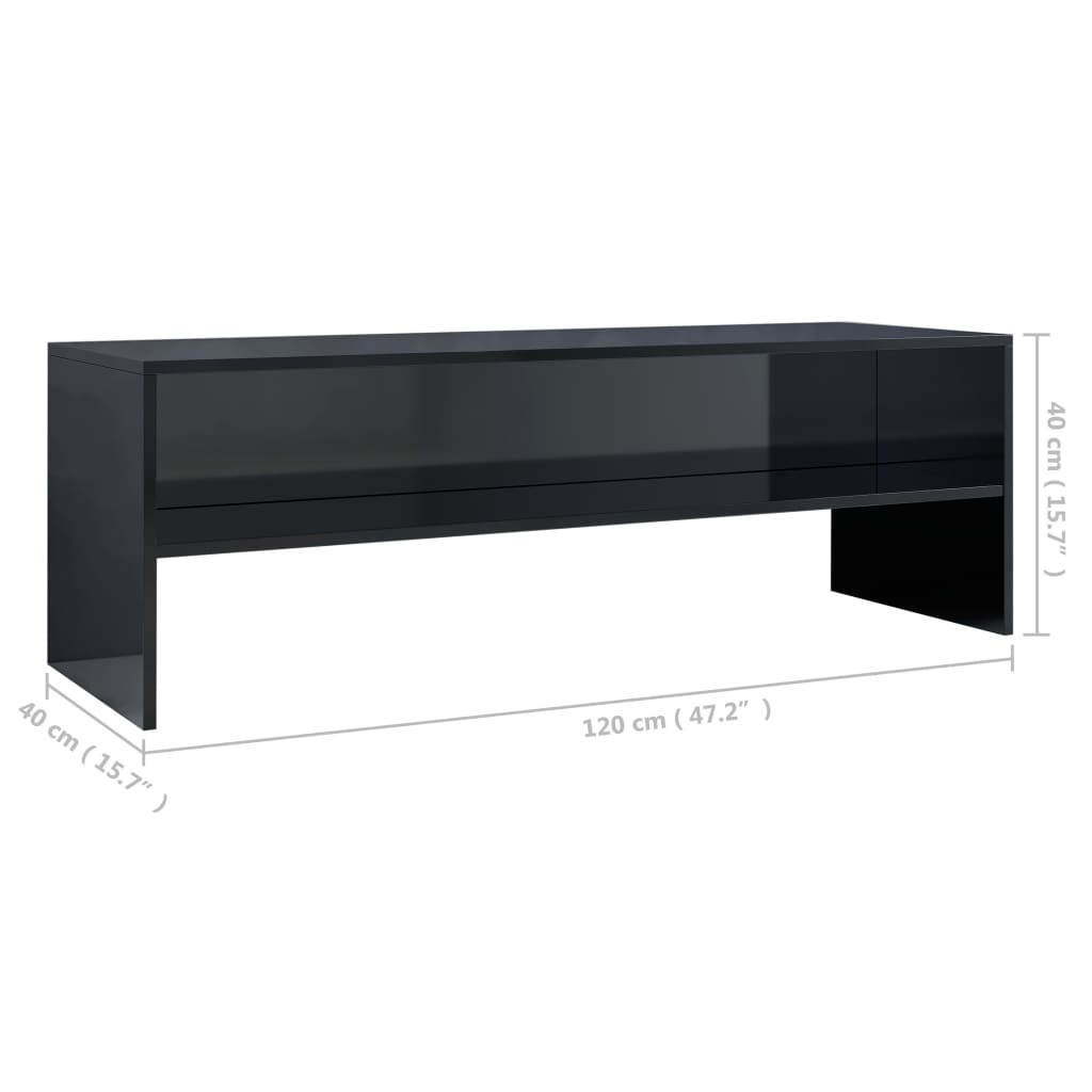 vidaXL TV Cabinet High Gloss Black Chipboard HiFi Unit Stereo Stand Lowboard
