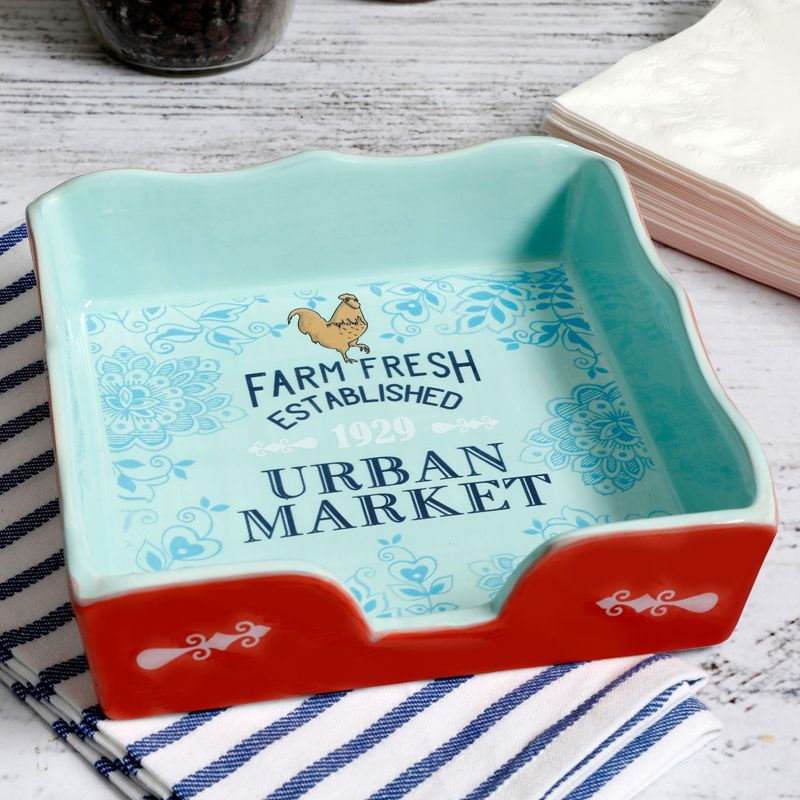 Juvale Rustic Wooden Napkin Holder for Tables (7.5 x 7.5 In)