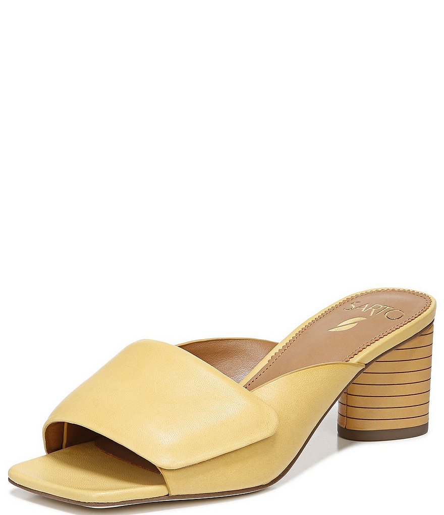 Sarto by Franco Sarto Violet Leather Square Toe Mules